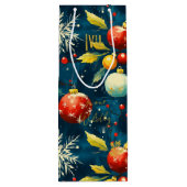 カスタムブルーアンドレッドオーナメントホリデー抱き枕 ワインギフトバッグ (裏面)