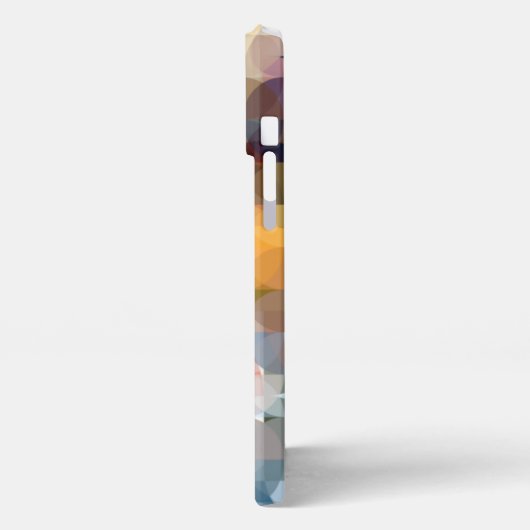 カスタムブルーイエローオレンジピンクパープルアートパターン iPhoneケース (左側面)