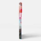 カスタムブルーイエローオレンジピンクパープルアートパターン iPhoneケース (右側面)