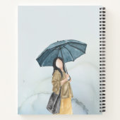 カスタムブルーイエローソフトウォーター色女性 ノートブック (裏面)