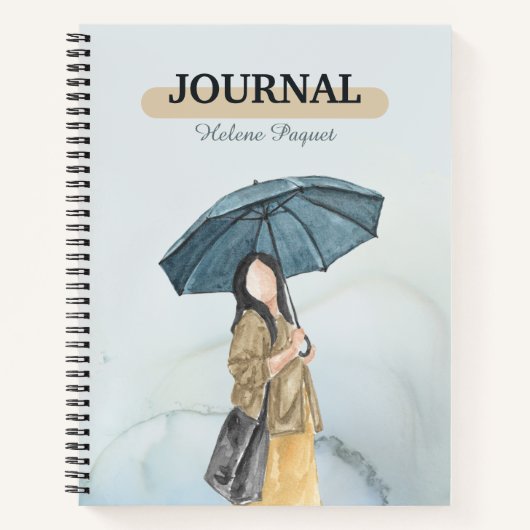 カスタムブルーイエローソフトウォーター色女性 ノートブック (正面)