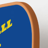 カスタムブルーイエローピックボールファナティック ピックルボールラケット (左詳細)