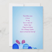 カスタムブルーイースターエッグズホリデーカード サンキューカード (裏面)