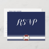 カスタムブルーウェッ航海のディングRSVPポストカード インビテーションポストカード (正面/裏面)