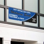 カスタムブルーウェルカム新学期バナー 横断幕 (ビルの外側)