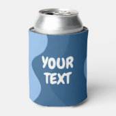 カスタムブルーウェーブカーブ可愛カラフルいストライプの 缶クーラー (缶正面)