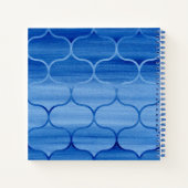 カスタムブルーウォーターカラーオージーパターンノート ノートブック (裏面)