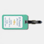 カスタムブルーウォーターカラー波イニシャル ラゲッジタグ (裏面横)