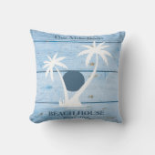 カスタムブルーウ航海のッドビーチハウス クッション (正面)