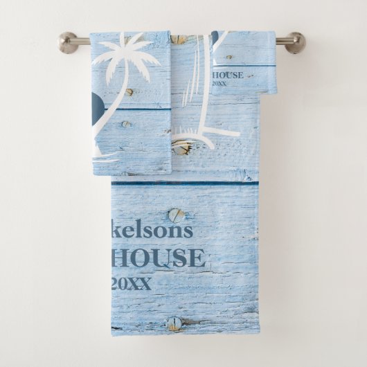 カスタムブルーウ航海のッドビーチハウス バスタオルセット (インサイチュ)