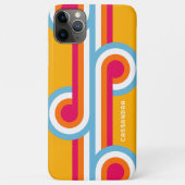 カスタムブルーオレンジピンクレッドレトロアートパターン Case-Mate iPhoneケース (裏面)