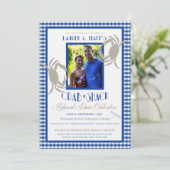 カスタムブルーカニシャックリハーサルディナー招待状 招待状 (スタンド正面)