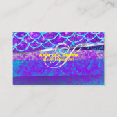 カスタムブルーカラフルマーメイド作成パーソナライズされた 名刺 (正面)