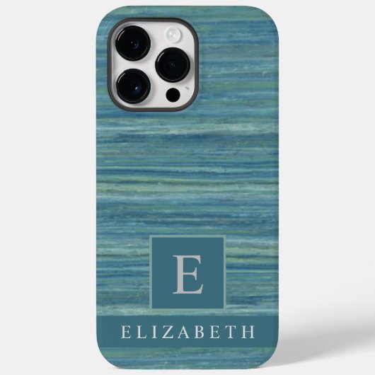 カスタムブルーグレイ大理石ストライプ Case-Mate iPhoneケース (裏面)