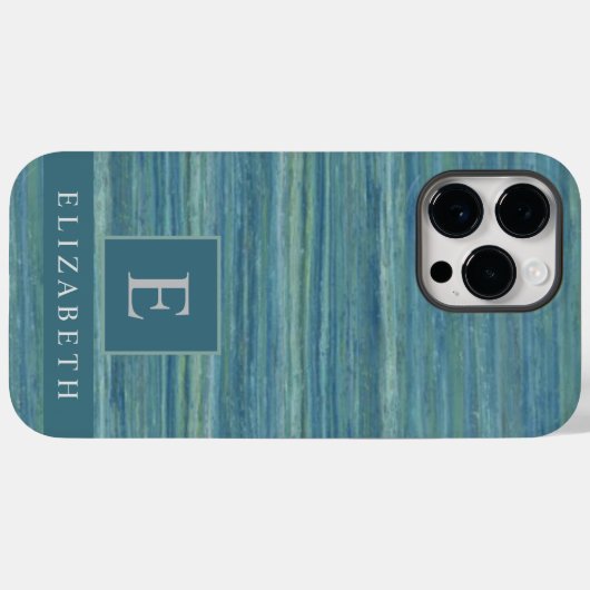 カスタムブルーグレイ大理石ストライプ Case-Mate iPhoneケース (裏面 (横))