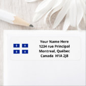 カスタムブルーケベック州旗住所 シール (インサイチュ)