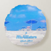 カスタムブルーコーストビーチハウス ラウンドクッション (正面)