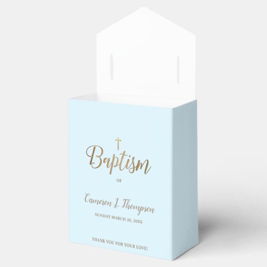 カスタムブルーゴールドクロスバプテスマありがとう フェイバーボックス (オープン)