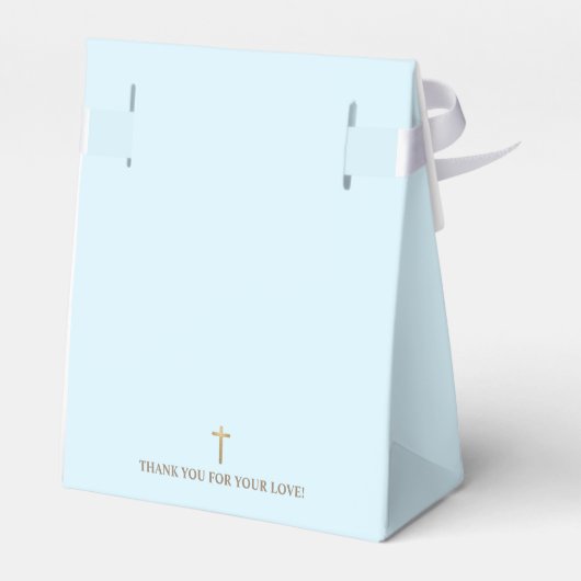 カスタムブルーゴールドクロスバプテスマありがとう フェイバーボックス (裏面サイド)