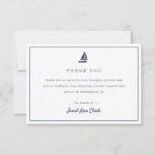 カスタムブルーサ航海のイルボート葬儀悔やみや弔慰 サンキューカード (正面)