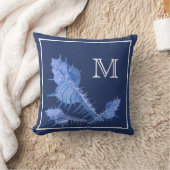 カスタムブルーシェル航海のシーシェル水色 クッション (ブランケット)