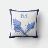 カスタムブルーシェル航海のシーシェル水色 クッション (裏面)