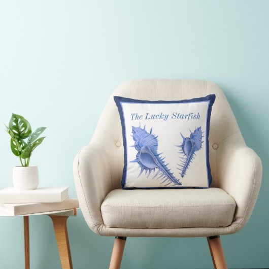 カスタムブルーシェル航海のシーシェル水色 クッション (椅子)