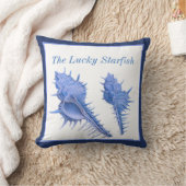 カスタムブルーシェル航海のシーシェル水色 クッション (ブランケット)