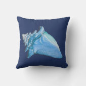 カスタムブルーシェル航海のシーシェル水色 クッション (裏面)