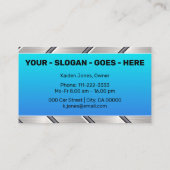 カスタムブルーシルバーメタルスチールカーサークールビス 名刺 (裏面)