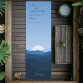 カスタムブルーシンプルマウンテンムーンブリージング引用文 ヨガマット