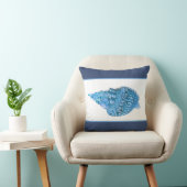 カスタムブルーシーシェル海モダン岸海軍シェル クッション (椅子)