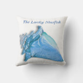 カスタムブルーシ航海のェルシーシェル水色T クッション (裏面)