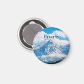 カスタムブルースカイ画像とHeavensテキスト名 マグネット (正面/裏面)