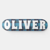 カスタムブルースコットランドタータンチェックチェッカー スケートボード (横)