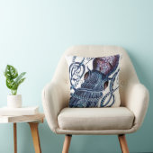 カスタムブルータコ海モダン海ティール(緑がかった色) クッション (椅子)