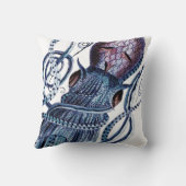 カスタムブルータコ海モダン海ティール(緑がかった色) クッション (裏面)