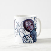 カスタムブルータコ海モダン軍海軍パープル コーヒーマグカップ (正面右)