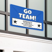 カスタムブルーチームバナー 横断幕 (ビルの外側)