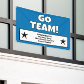 カスタムブルーチームバナー 横断幕 (ビルの外側)