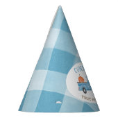 カスタムブルートラック&パンプキン秋1st誕生日 パーティーハット (左)