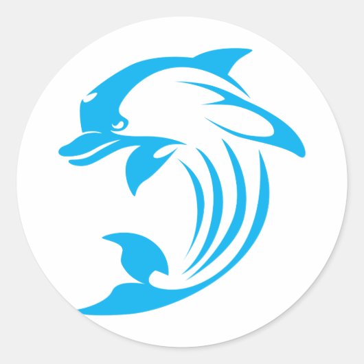 カスタムブルードルフィンのロゴ ラウンドシール (正面)