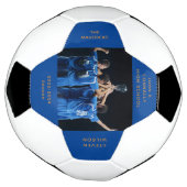 カスタムブルーハイスクール写真卒業 サッカーボール (回転)