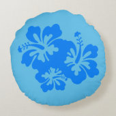 カスタムブルーハイビスカス ラウンドクッション (裏面)
