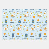 カスタムブルーバスケットボールフープとジャージー ラッピングペーパーシート (正面2)