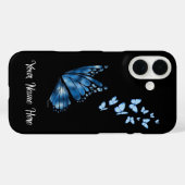 カスタムブルーバタフライフォンケース Case-Mate iPhoneケース (裏面 (横))
