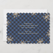 カスタムブルーバッファロープレイド金ゴールドクリスマスカード シーズンカード (裏面)