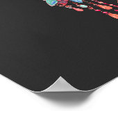 カスタムブルーピおもしろいックスハロウィーンシュガースカル ポスター (角)