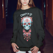 カスタムブルーピモダンックスハロウィーンシュガースカル スウェットシャツ