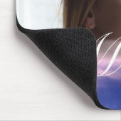 カスタムブルーピンク水彩写真モノグラムの マウスパッド (コーナー)